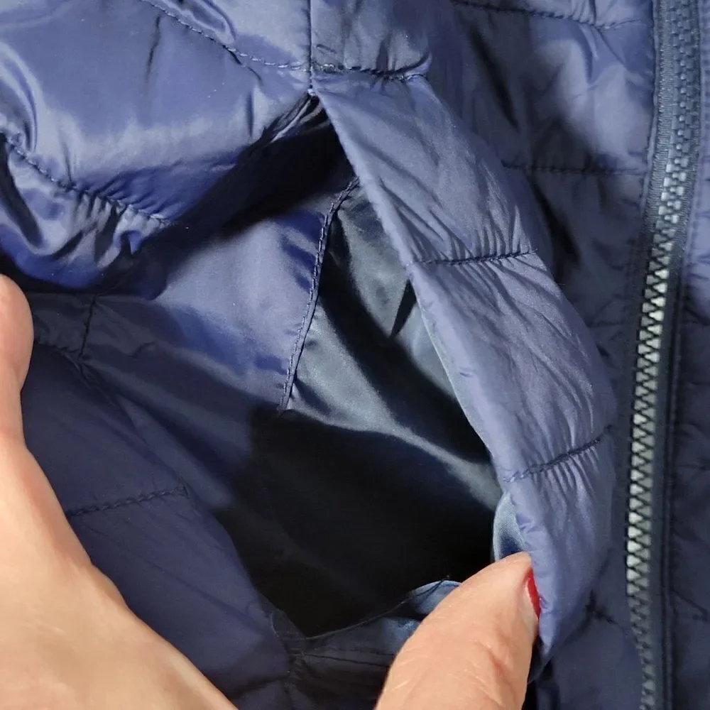 Lands End Packable Puffer Vest Boys Medium‎ (8) Blue Insulated Down Alternative